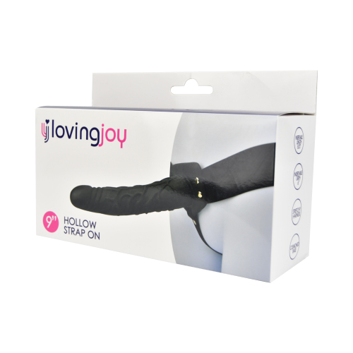 Loving Joy 9 Inch Hollow Strap On Black - Image 6