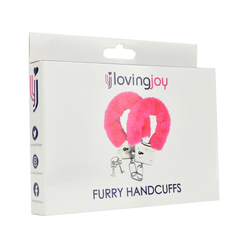 Loving Joy Furry Handcuffs Pink - Image 2