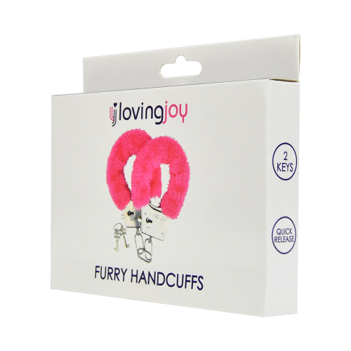 Loving Joy Furry Handcuffs Pink - Image 3