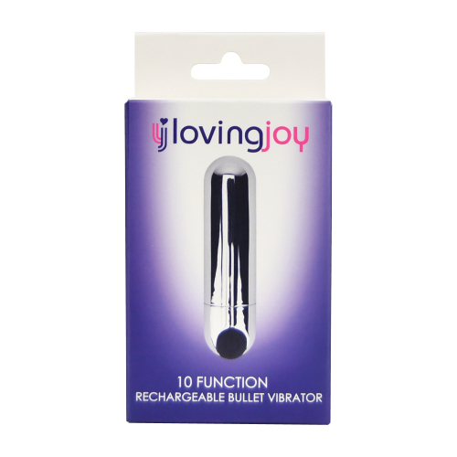Loving Joy 10 Function Rechargeable Bullet Vibrator Silver - Image 2