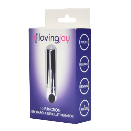Loving Joy 10 Function Rechargeable Bullet Vibrator Silver - Image 4
