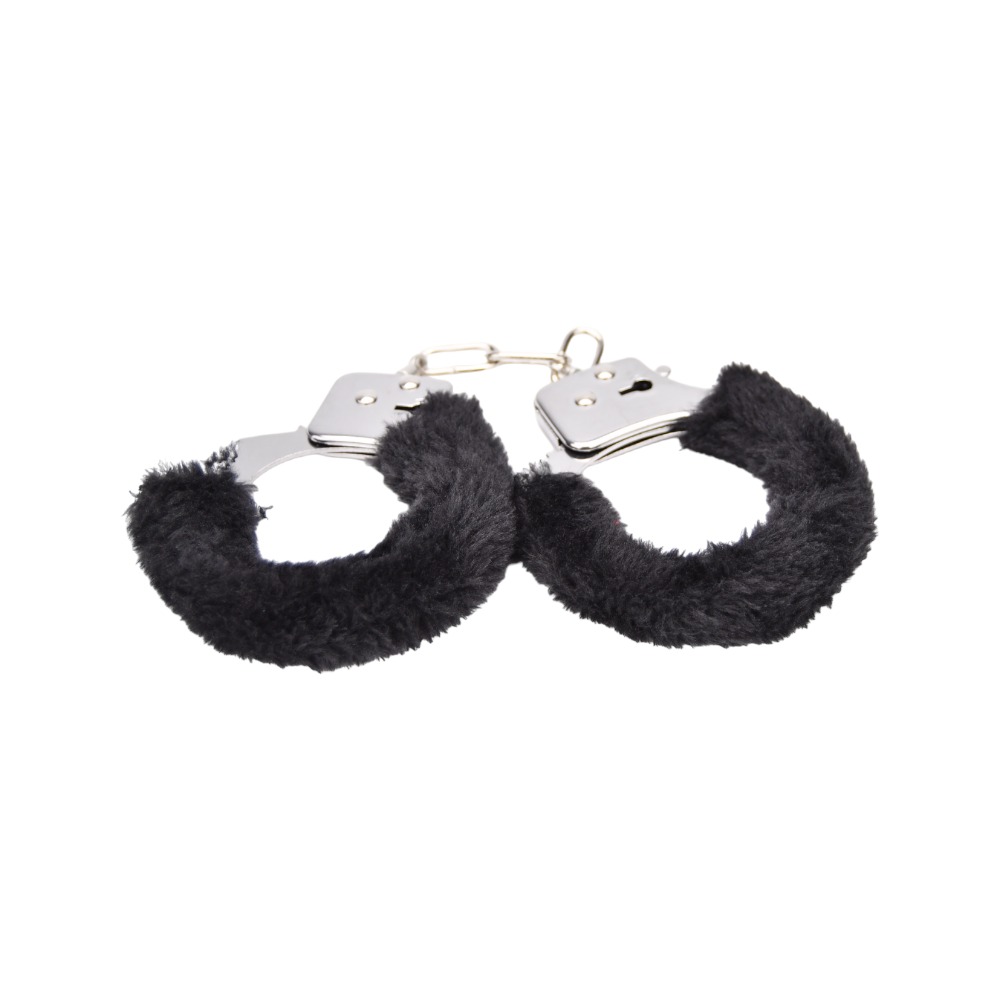 Bound to Play. Heavy Duty Furry Handcuffs Black - Image 2