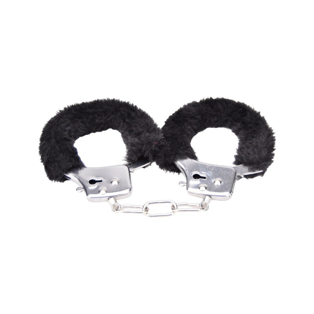 Bound to Play. Heavy Duty Furry Handcuffs Black - Image 3