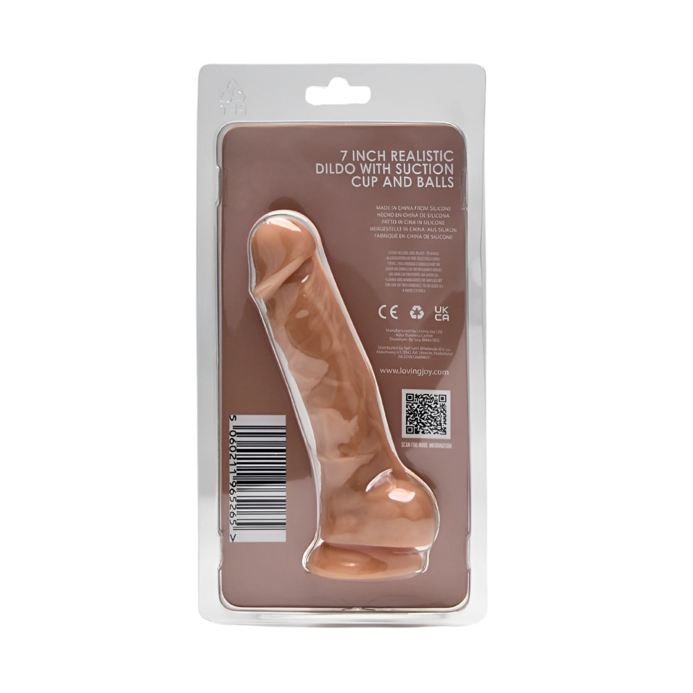 Loving Joy 7 Inch Realistic Silicone Dildo with Suction Cup and Balls Vanilla - Image 7