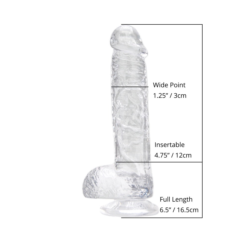 Loving Joy 6 Inch Dildo with Balls Clear - Image 8