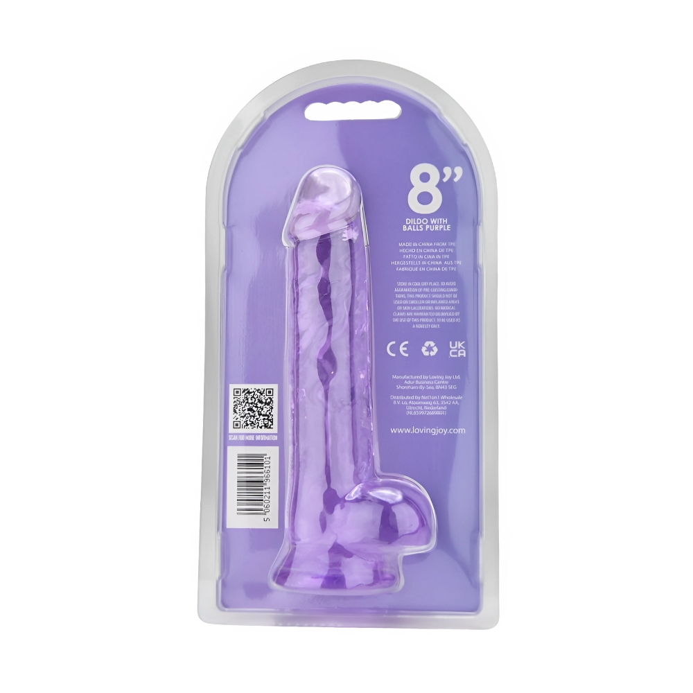 Loving Joy 8 Inch Dildo with Balls Purple - Image 8