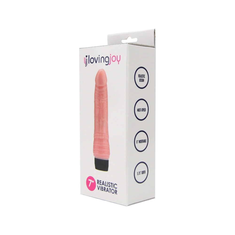 Loving Joy 7 inch Realistic Vibrator Vanilla - Image 7