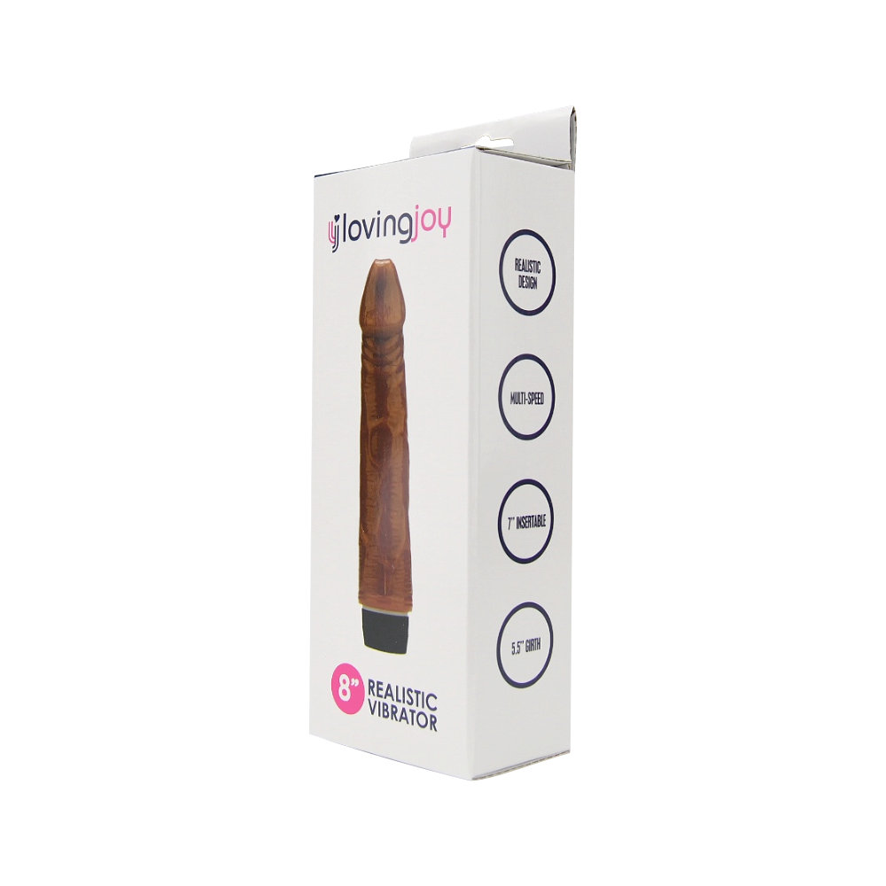 Loving Joy 8 inch Realistic Vibrator Brown - Image 7