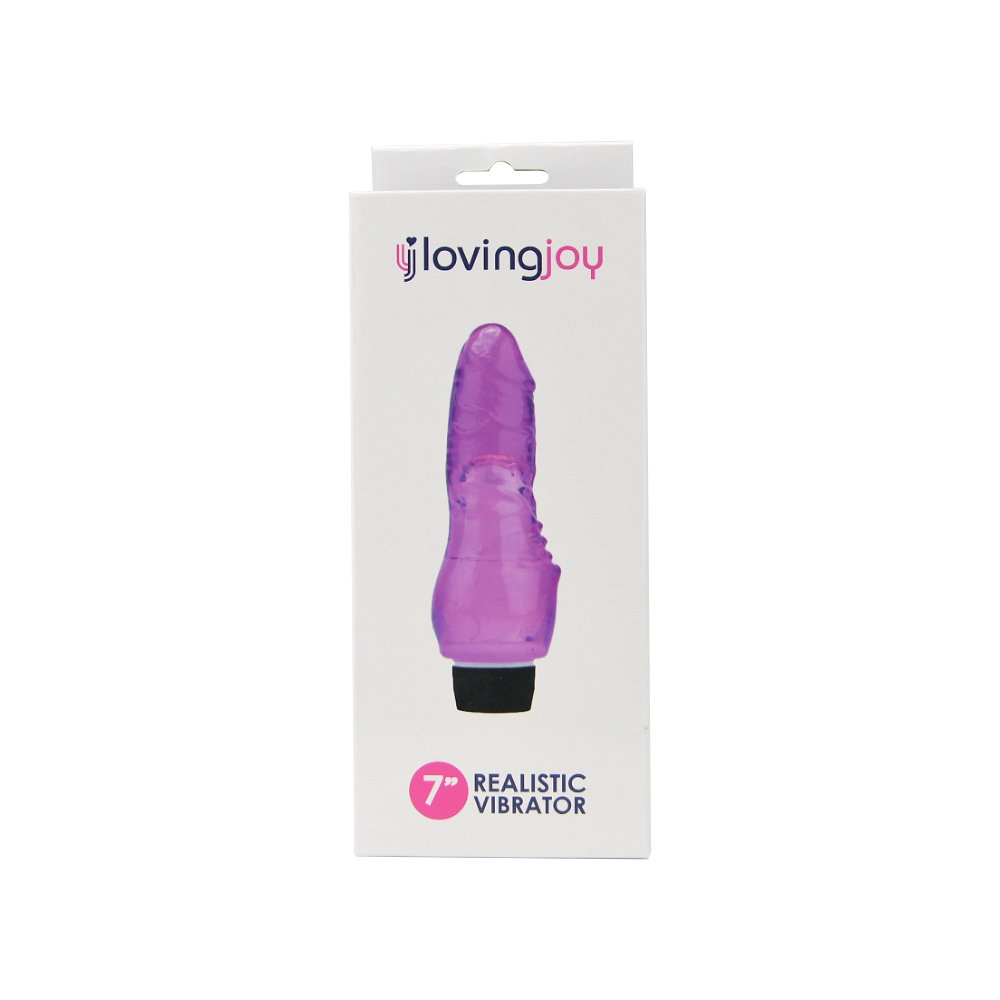 Loving Joy 7 inch Realistic Vibrator Purple - Image 6
