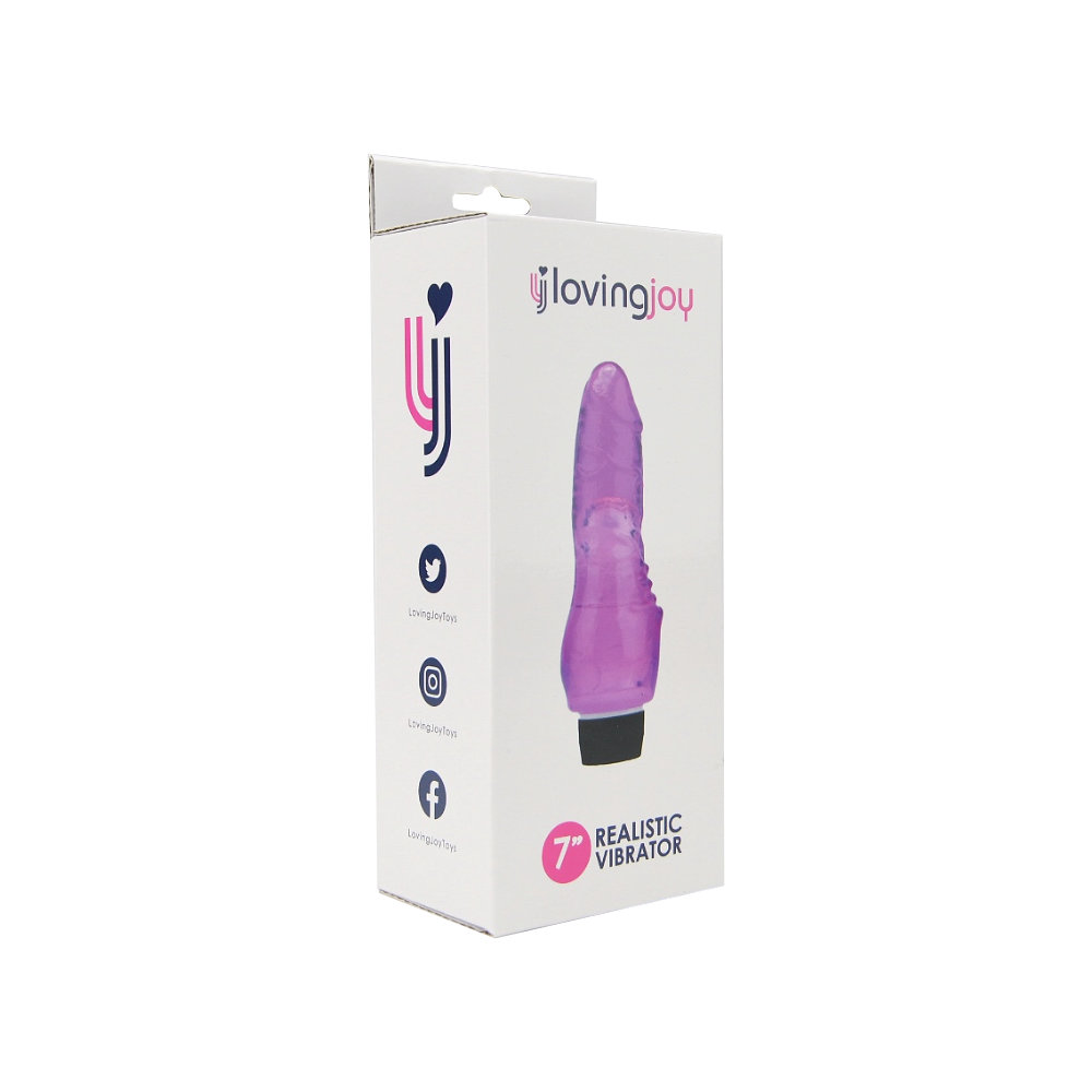 Loving Joy 7 inch Realistic Vibrator Purple - Image 7