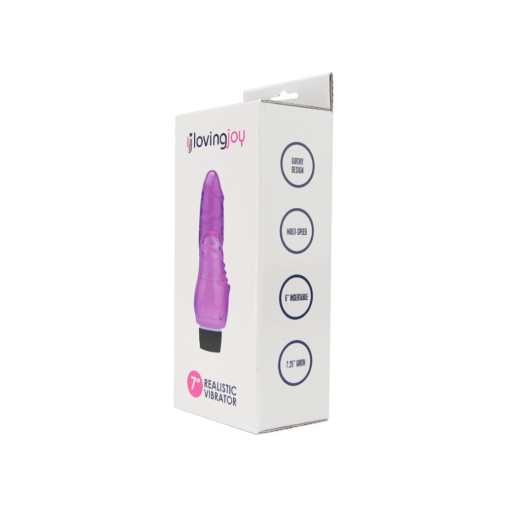 Loving Joy 7 inch Realistic Vibrator Purple - Image 8