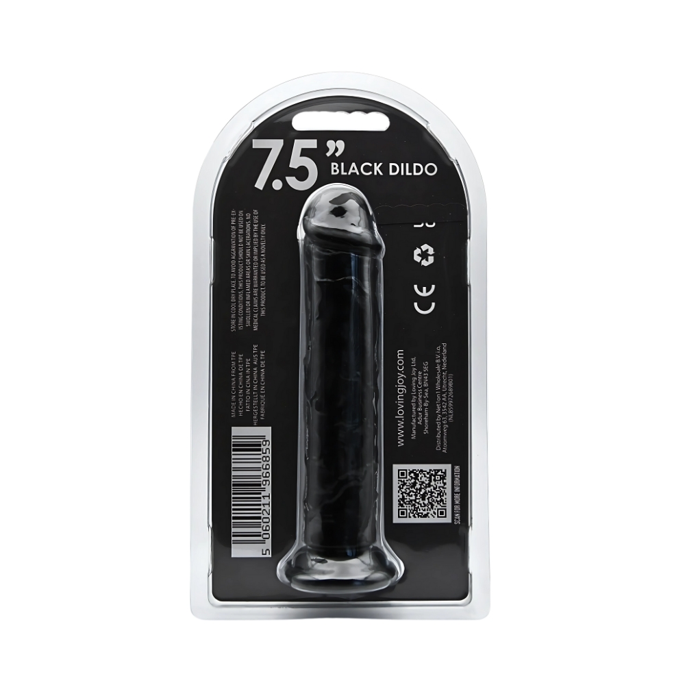 Loving Joy 7.5 Inch Suction Cup Dildo Black - Image 4
