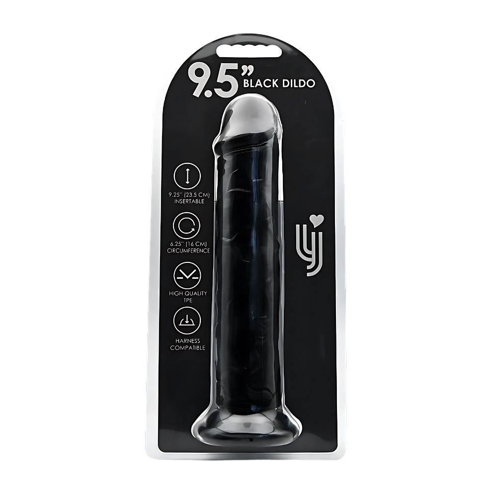 Loving Joy 9.5 Inch Suction Cup Dildo Black - Image 4