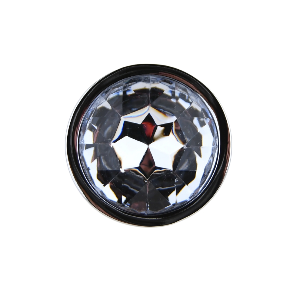 Toosh Silver Metal Butt Plug Small Clear Stone - Image 6
