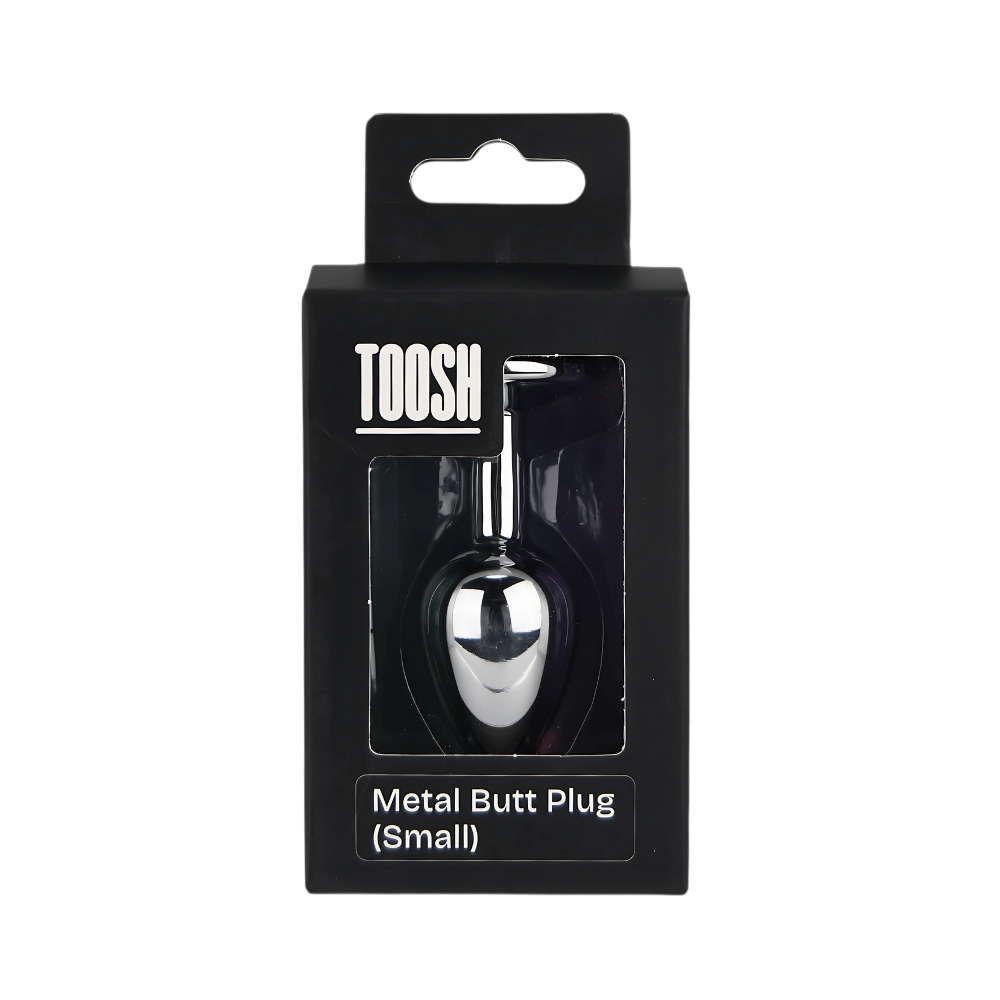 Toosh Silver Metal Butt Plug Small Red Stone - Image 9