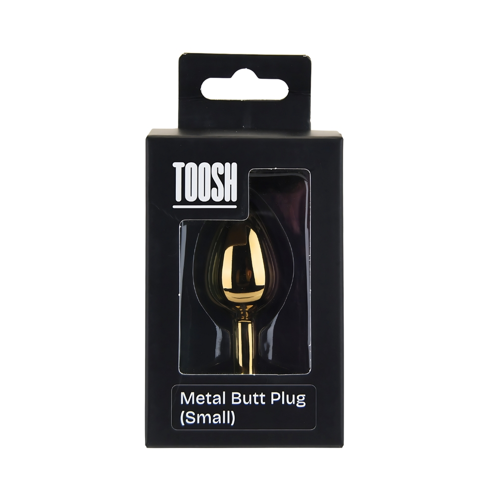 Toosh Gold Metal Butt Plug Small Red Stone - Image 6