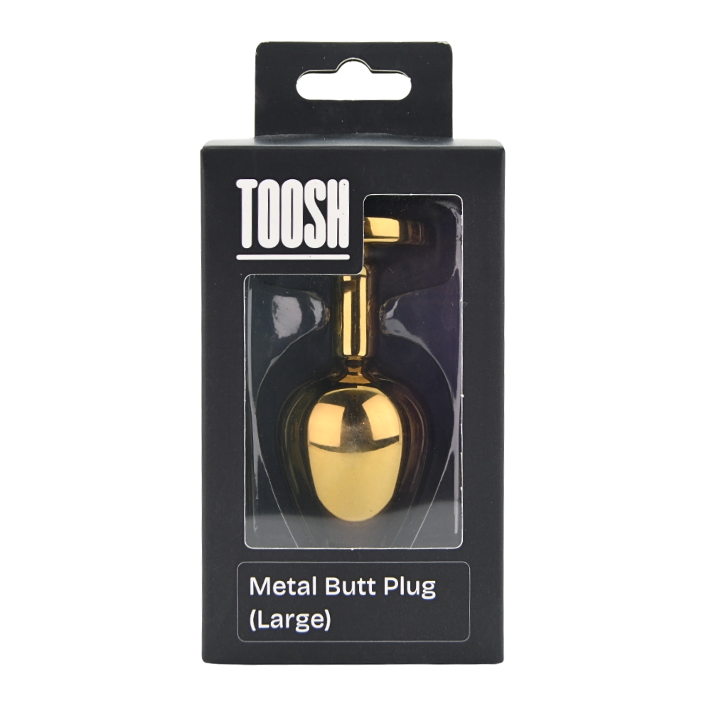Toosh Gold Metal Butt Plug Large Pink Stone - Image 6