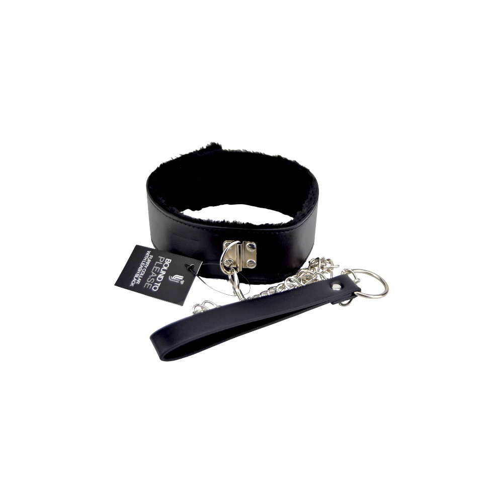 Bound to Please Furry Collar with Leash Black - Image 4
