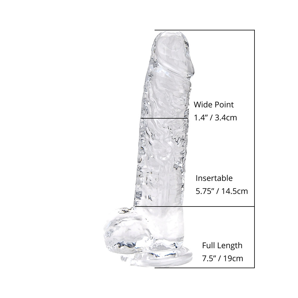 Loving Joy 7 Inch Dildo with Balls Clear - Image 7