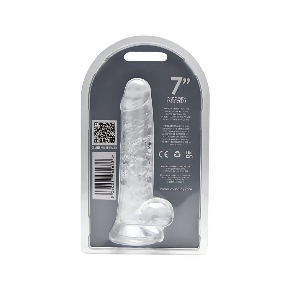 Loving Joy 7 Inch Dildo with Balls Clear - Image 9
