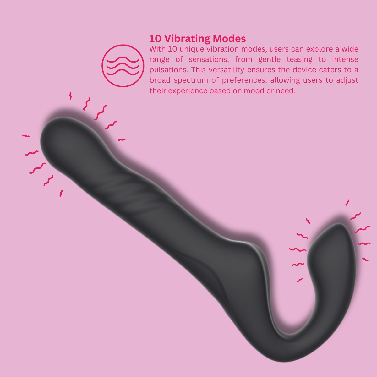 Mina Surge Remote Thrusting & Vibrating Strapless Strap On - Image 11