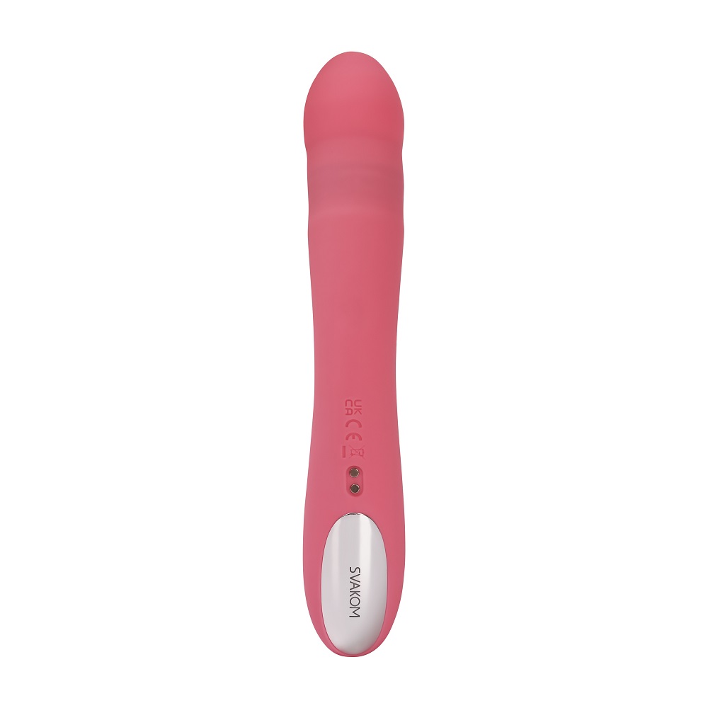 Svakom Avery Thrusting Vibrator with Clitoral Stimulator Pink - Image 4