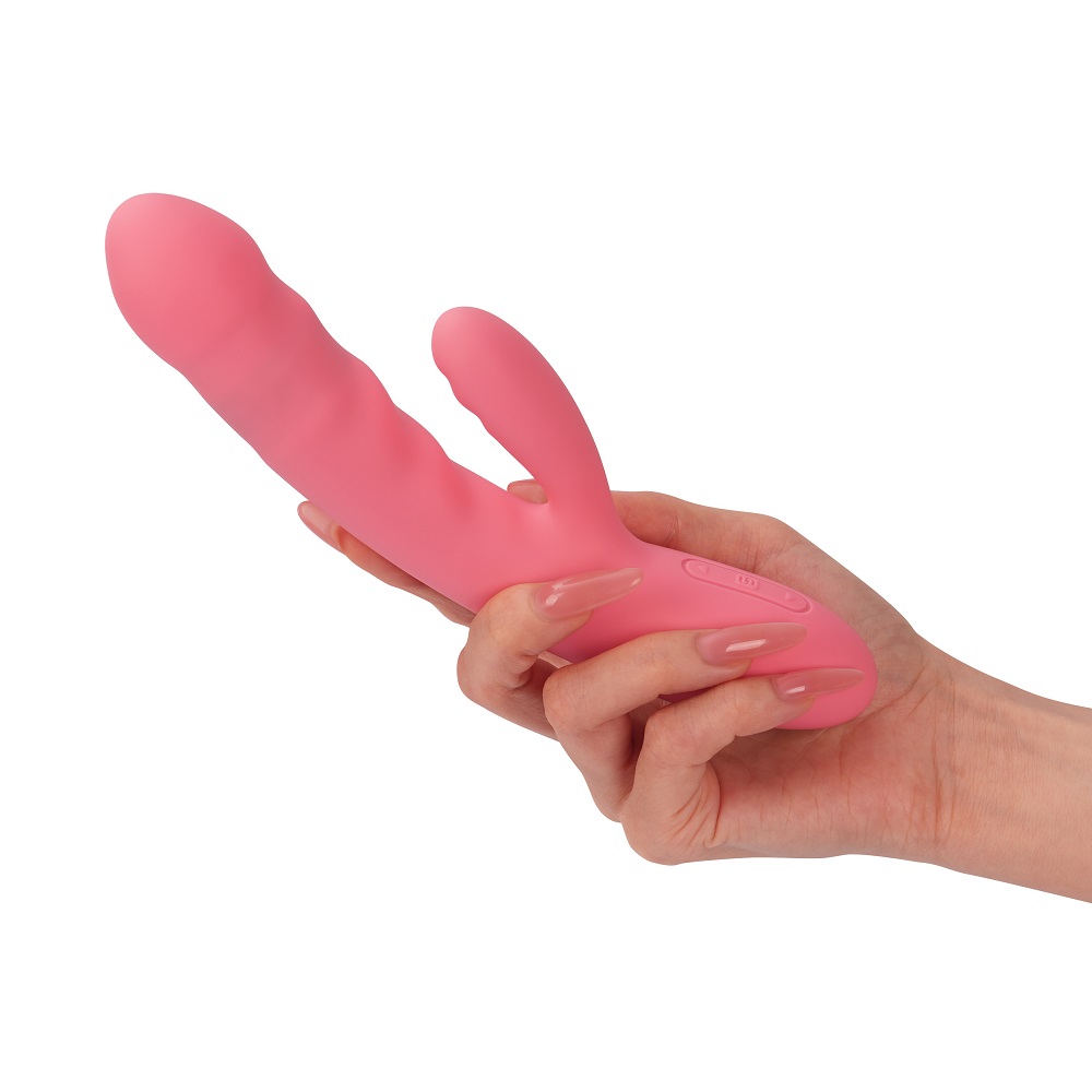 Svakom Avery Thrusting Vibrator with Clitoral Stimulator Pink - Image 8
